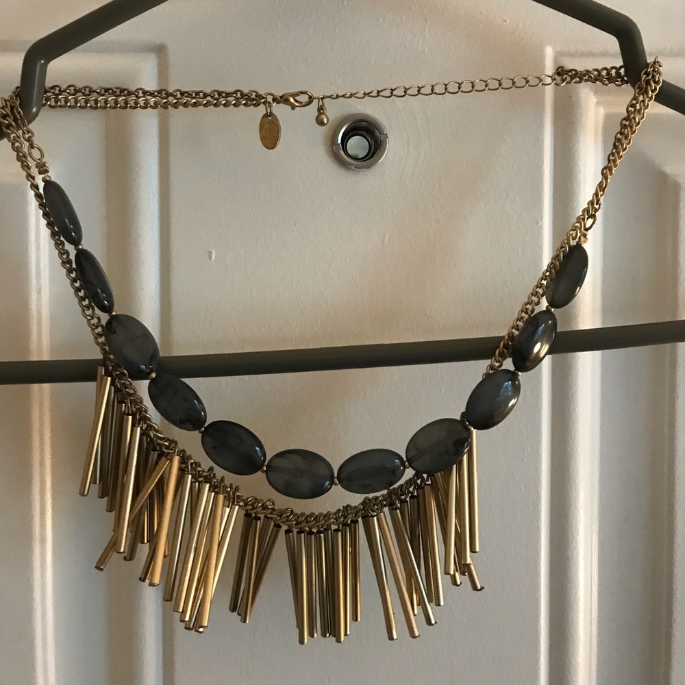 Edgy Gold & Blue Necklace